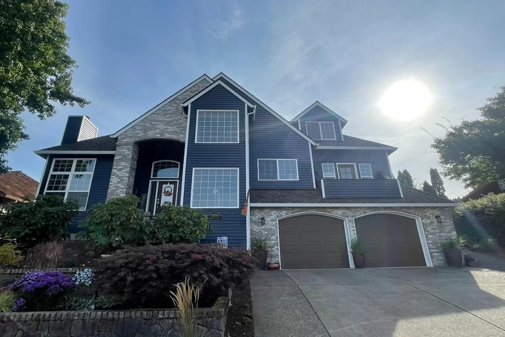 front-view-of-a-newly-painted-blue-house