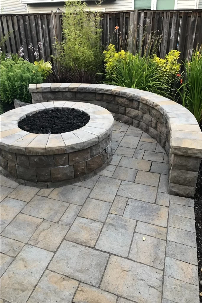 newly-constructed-hardscape-firepit-in-backyard