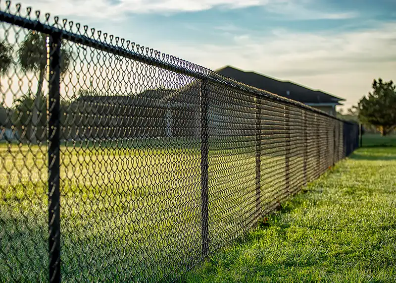 Black chain link fence