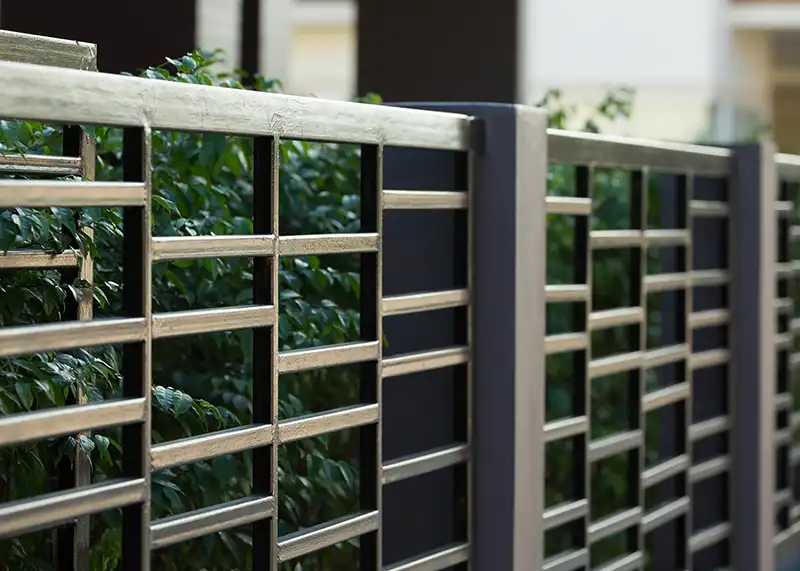 Black modern metal fence